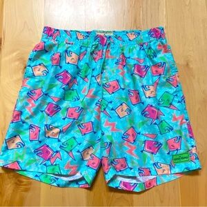 Tipsy Elves Men’s Piranha Print Colorful Swim Trunks Shorts